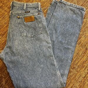Vintage Wrangler Striped Light Blue Relaxed Jeans 32x36